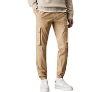 Calvin Klein Men’s Skinny Fit Cargo Trousers with Pockets, Beige (Travertine), 36W