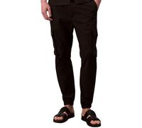 Calvin Klein Men’s Skinny Fit Elastic Ripstop Cargo Trousers, Black (Black), XXL