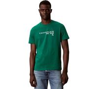 Calvin Klein Men’s T-Shirt Short Sleeve Graphic with Round Neckline, Green (Enchanted Forest), S