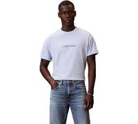 Calvin Klein Men’s T-Shirt Short Sleeve Standard Logo with Round Neckline, Blue (Breezy Blue), M