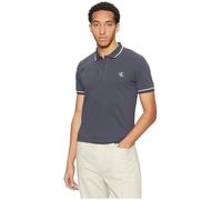 Calvin Klein Men’s Tipping Slim Fit Short Sleeve Polo Shirt with Stretch, Blue (India Ink), M