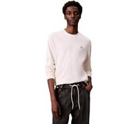 Calvin Klein Men’s Waffle Badge Long Sleeve Top with Round Neck, Beige (Tofu), XXL