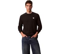 Calvin Klein Men’s Waffle Badge Long Sleeve Top with Round Neck, Black (Black), S