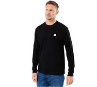 Calvin Klein Men’s Waffle Badge Long Sleeve Top with Round Neck, Black (Black), XL