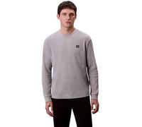 Calvin Klein Men’s Waffle Badge Long Sleeve Top with Round Neck, Grey (Formal Gray), XXL