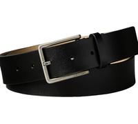 Calvin Klein Men’s Warmth Square Buckle 3.5 cm Smooth Belt, Black (Black/Antique Silver), 47.2 inches