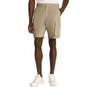 Calvin Klein Men’s Washed Cargo Shorts with Elasticated Waistband, Beige (Stone Gray), 32W