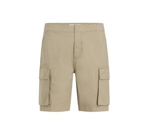 Calvin Klein Men’s Washed Cargo Shorts with Elasticated Waistband, Beige (Stone Gray), 32W