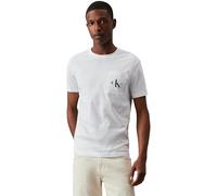Calvin Klein Men Short-Sleeve T-Shirt Core Monologo Crew Neck, White (Bright White), XS