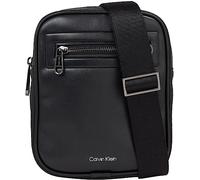 Calvin Klein Men Shoulder Bag Elevated Reporter Small, Black (Black Tonal Mono), One Size