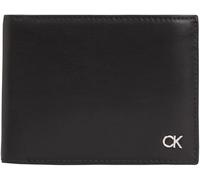 Calvin Klein Men Wallet Metal Ck Trifold with RFID, Black (Ck Black), One Size