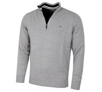Calvin Klein Mens 1/2 Zip CK Golf Sweater - Silver Sport - L