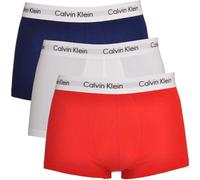 Calvin Klein Mens 100% Authentic CK 3 Pack Low Rise Trunk Boxer White/Red/Navy