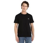 Calvin Klein Men's 2 Pack Monologo Short Sleeve Round Neck T-Shirts, Multicolor (Ck Black/India Ink), XS