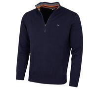 Calvin Klein Mens 1/2 Zip CK Golf Sweater - Navy/Orange - XXXL