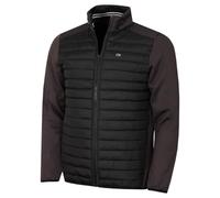 Calvin Klein Mens 2026 CK Hybrid Insulate Lightweight Golf Jacket | Two front zippered pockets Knitted inside collar Contrast stripe Stretch panels Insul Lite Breathable Moisture wicking