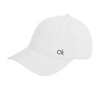 (One Size, White) Calvin Klein Mens 2021 Classic Cotton Adjustable 6 Panel Baseball Cap
