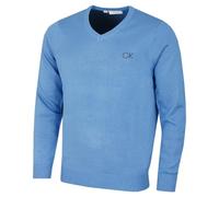 Calvin Klein Mens 2026 Durable Comfort V-Neck Tour Golf Sweater | Mid weight layer Ribbed collar cuffs hem Shape retention Easy care Colorfast Logo embroidery
