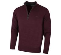 Calvin Klein Golf Mens Chunky Cotton 1/2 Zip Sweater - French Burgundy - L