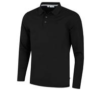 Calvin Klein Mens 2026 Long Sleeve Stretch Campus Golf Polo Shirt | Soft feel Lightweight Breathable Moisture wicking Easy care Three button placket CK logo buttons Knitted collar Open cuff
