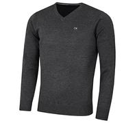 Calvin Klein Mens V-Neck Sweater - Charcoal Marl - S