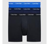 Calvin Klein Mens 3 Pack Boxer Briefs - Mid Rise - Cotton Stretch, Black/Blue - Multicolour - Size Medium