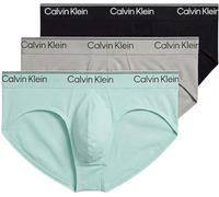 Calvin Klein Men's 3 Pack Hipster Briefs with Logo Waistband, Multicolor (Black/Light Cast/Feel The Mint), S