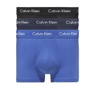 Calvin Klein Men's 3 Pack Low Rise Trunks - Cotton Stretch Boxers, Black/Blueshadow/Cobaltwater Dtm Wb, S