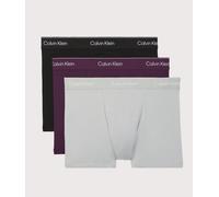 Calvin Klein Mens 3 Pack Relaxed Fit Trunks - Colour: 4M0 Black/Harbor Mist/Dark Purple - Size: Large