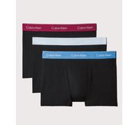 Calvin Klein Mens 3 Pack Relaxed Fit Trunks - Colour: 4M5 Black Bodies W/ Poseidon Blue/Plein - Size: XL