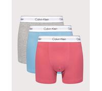 Calvin Klein Mens 3 Pack Relaxed Fit Trunks - Colour: TKM Brilliant Pink/Gulf Blue/Grey Heath - Size: Large