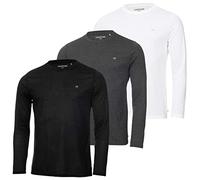 Calvin Klein Mens Assorted LS 3 Pk T-Shirt - Black/Charcoal/White - S