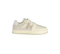 Calvin Klein Mens Bianco Polyurethane Men Sneaker - White - Size small (footwear)