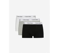 Calvin Klein Mens Black/white/grey Cotton Stretch Low-rise Trunks Pack of Three M