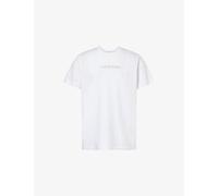 Calvin Klein Mens Calvin Klein Brand-Embroidery Crewneck Cotton-Jersey T-Shirt Classic White L