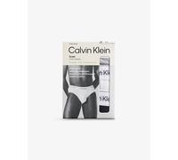 Calvin Klein Mens Calvin Klein Icon Logo-Waistband Pack Of Three Stretch-Cotton Hip Briefs Grey Heather White Blk M