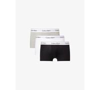 Calvin Klein Mens Calvin Klein Icon Low-Rise Pack-Of-Three Stretch-Cotton Trunks Grey Heather White Blk M