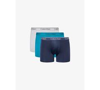 Calvin Klein Mens Calvin Klein Microfiber Branded Pack Of Three Stretch-Woven Boxer Briefs Sleet,Tea,Shoreline S