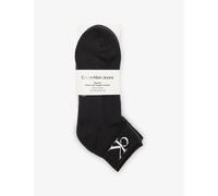 Calvin Klein Mens Calvin Klein Monogram Stretch-Cotton Quarter Socks Pack Of Two Black 9-11