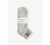 Calvin Klein Mens Calvin Klein Monogram Stretch-Cotton Quarter Socks Pack Of Two Grey Melange 5.5-8