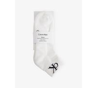 Calvin Klein Mens Calvin Klein Monogram Stretch-Cotton Quarter Socks Pack Of Two White 9-11