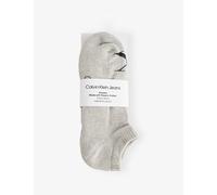 Calvin Klein Mens Calvin Klein Monogram Stretch-Cotton Trainer Socks Pack Of Two Grey Melange 5.5-8