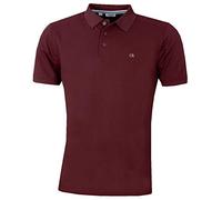 Calvin Klein Mens Campus 3 Button Polo Shirt - Burgundy - XXXXXL