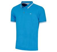 Calvin Klein Mens Campus Tipped Lightweight Golf Polo Shirt | Breathable Moisture wicking Easy care Knitted collar Contrast double stripe Added stretch Three button placket CK buttons