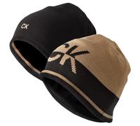 Calvin Klein Mens CK Logo Reverisible Hat - Tan/Black - One Size