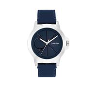 Calvin Klein Men's CK Reset Analog Blue Leather Strap Watch - 25200526