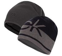 Calvin Klein Mens CK Reversible Knit Beanie Hat - Navy/Charcoal - One Size