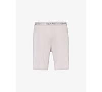 Calvin Klein Mens Cloud Grey Branded-waistband Straight-leg Stretch-recycled Modal Shorts L