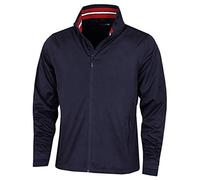 Calvin Klein Mens Collar Detail Waterproof Jacket - Navy/Red - XXL