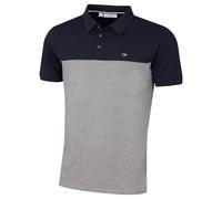 Calvin Klein Mens Colour Block Golf Polo Shirt - Navy/Silver Marl - M
